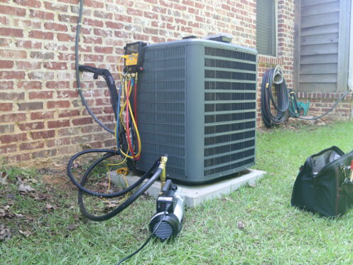 AC maintenance on an air conditioner in Belchertown.