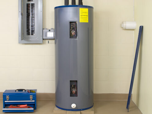 A water heater in a Belchertown, MA home